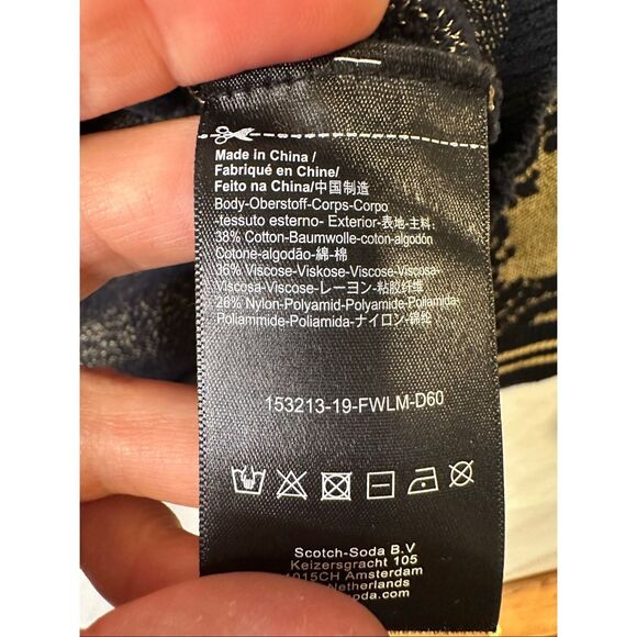 Scotch & Soda Maison Scotch gold and navy pullover sweater, size small - Picture 6 of 9